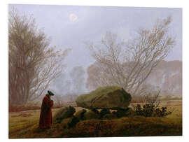 Bilde på skumplate Walk at dusk (man contemplating a megalithic grave)