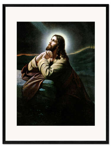 Impression artistique encadrée Le Christ au Mont des Oliviers