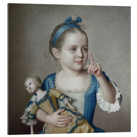 Acrylglasbild Mädchen mit Puppe - Jean Etienne Liotard