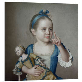 Alubild Mädchen mit Puppe - Jean Etienne Liotard