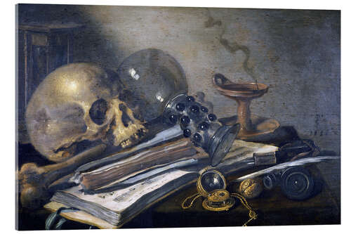 Acrylglasbild Vanitas-Stilleben. 1656