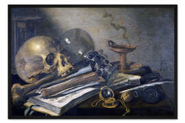 Gerahmter Kunstdruck Vanitas-Stilleben. 1656
