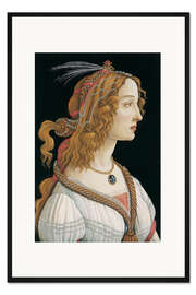 Gerahmter Kunstdruck Idealisiertes Porträt einer jungen Frau