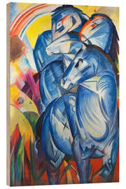 Tableau en bois  Deux chevaux bleus - Franz Marc