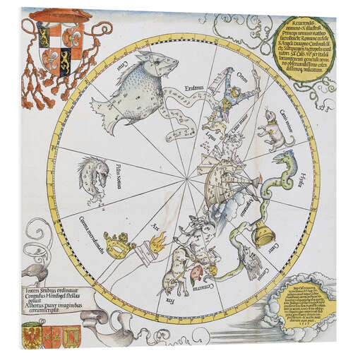 Print på skumplade Map of the Southern Sky. 1515