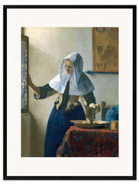 Impressão artística com moldura Young woman with a water jug by the window