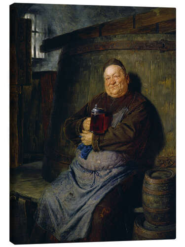 Canvas print Brother master brewer of beer in the cellar. In 1902.