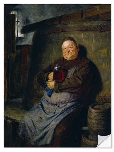 Sticker mural Brother master brewer of beer in the cellar. In 1902.