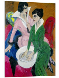 Cuadro de PVC Dos mujeres con lavabo; Las hermanas