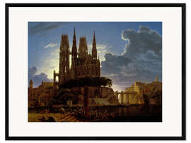 Kehystetty taidepainatus Cathedral over a city