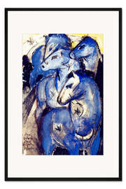 Gerahmter Kunstdruck Turm blauer Pferde