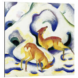 Magnettafel Rehe im Schnee