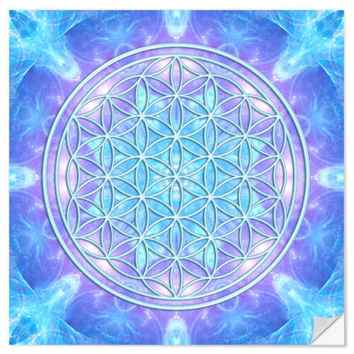 Wall sticker Flower of Life - Dolphin Awareness