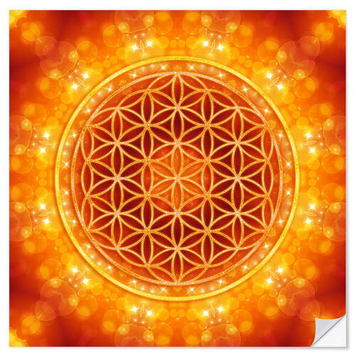 Naklejka na ścianę Flower of life - golden age