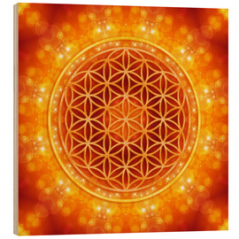 Hout print  Flower of Life - Golden Age - Dolphins DreamDesign
