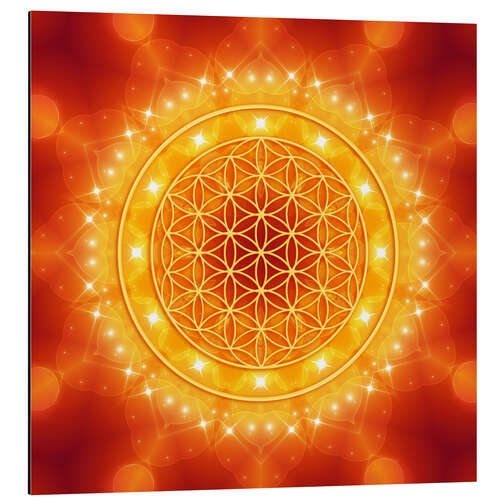 Aluminium print Flower of Life - Golden LightEnergy