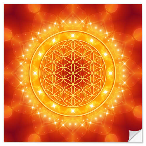 Wall sticker Flower of Life - Golden LightEnergy