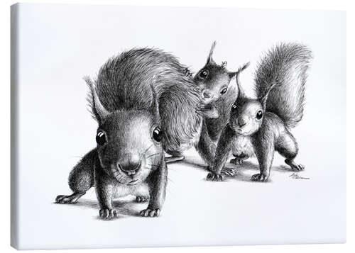 Canvas print Three squirrels