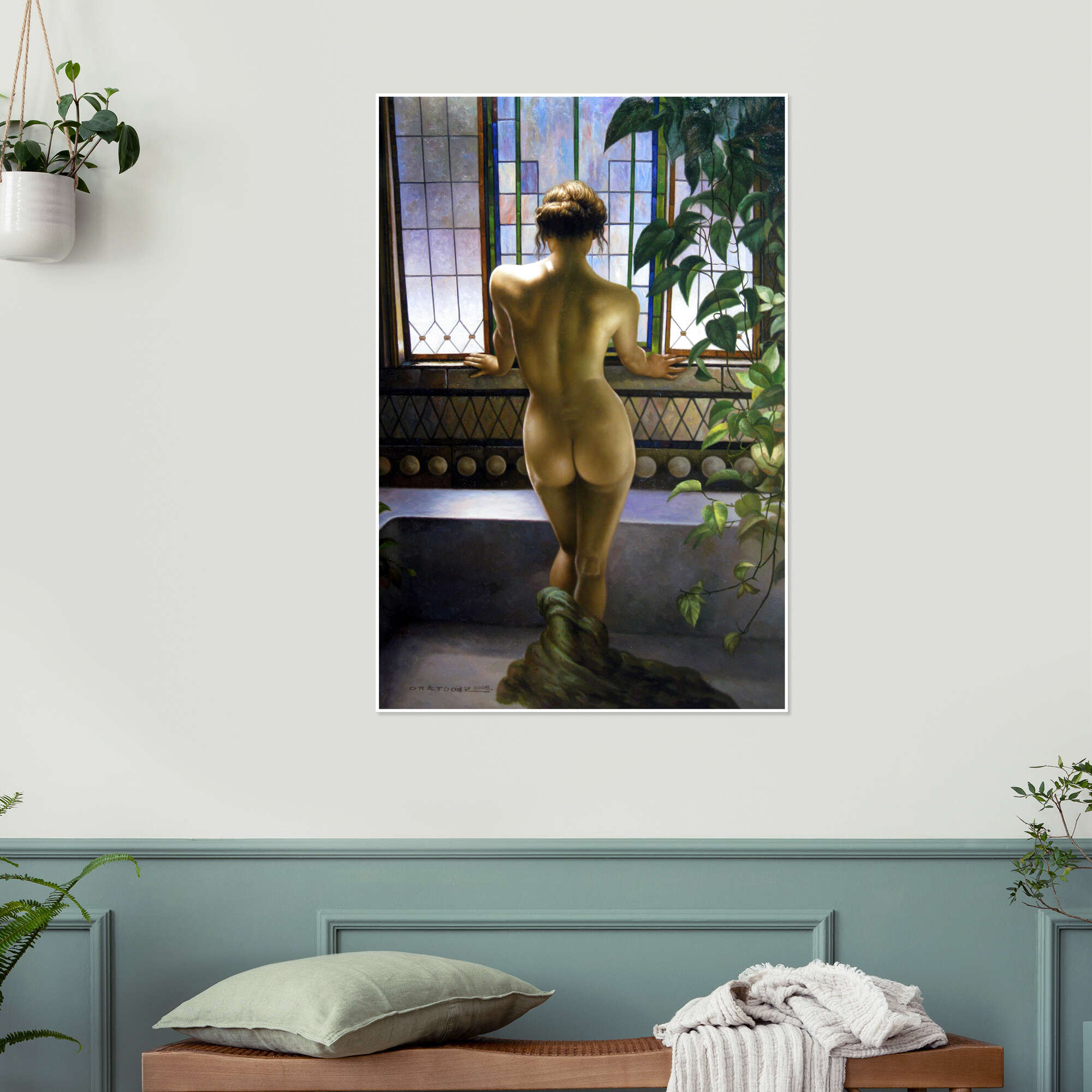 Nude at the window print by Yoo Choong Yeul | Posterlounge