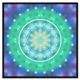 Gerahmter Kunstdruck Blume des Lebens - Entspannung