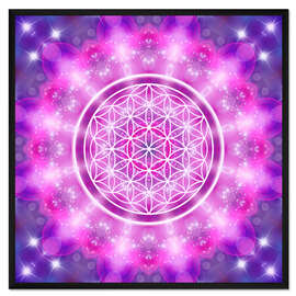 Gerahmter Kunstdruck Blume des Lebens – Liebesessenz