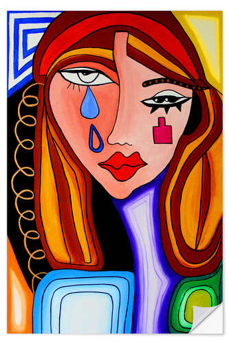 Självhäftande poster Weeping Woman