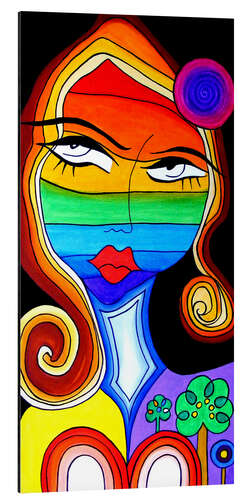 Tableau en aluminium Rainbow Woman