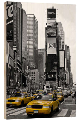 Wood print NEW YORK CITY Times Square