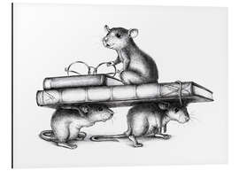 Aluminiumtavla Three Rats (three avid readers)