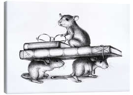 Canvas print Three Rats (three avid readers)