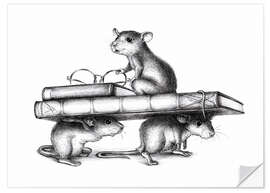 Wall sticker Three Rats (three avid readers)