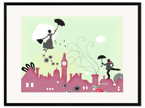 Impresión de arte enmarcada Mary Poppins en Londres