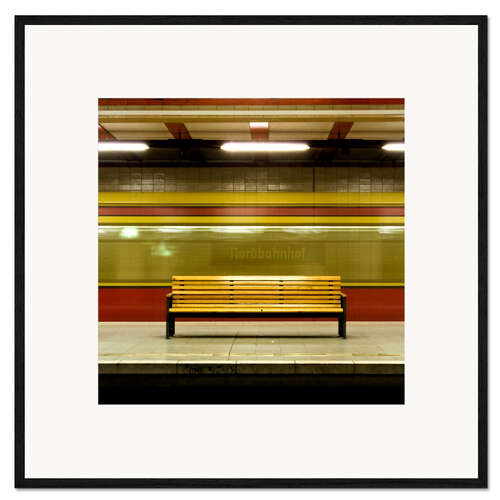 Gerahmter Kunstdruck Geisterbahnhof - U-Bahnhof - Nordbahnhof  Berlin