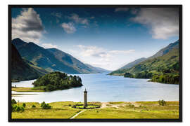 Gerahmter Kunstdruck Schottland - Glenfinnan Monument am Loch Shiel