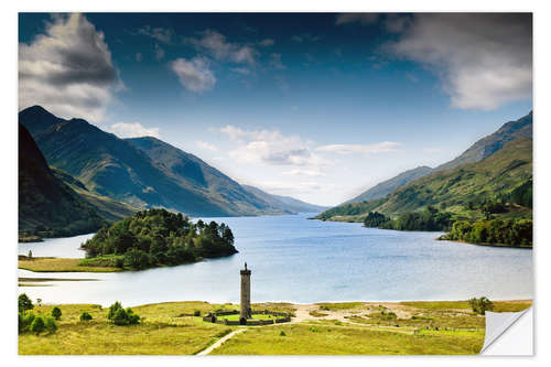 Wandsticker Schottland - Glenfinnan Monument am Loch Shiel