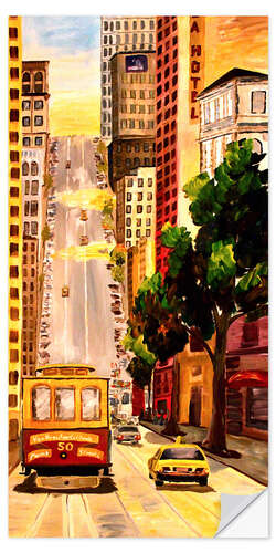 Muursticker San Francisco - Van Ness Cable Car