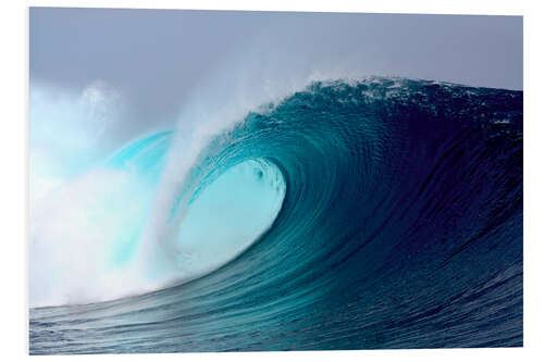 Foam board print Tropical blue surfing wave