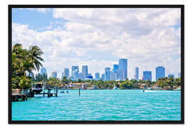 Gerahmter Kunstdruck Skyline Miami