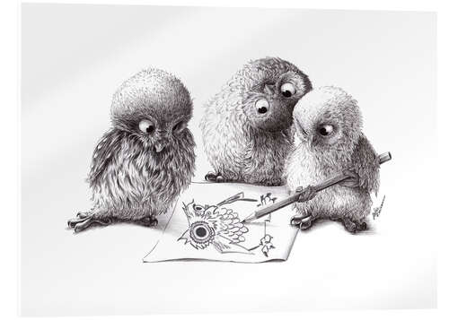 Acrylic print Four owls