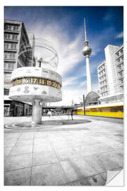 Selvklebende plakat Alexanderplatz Berlin Weltzeituhr