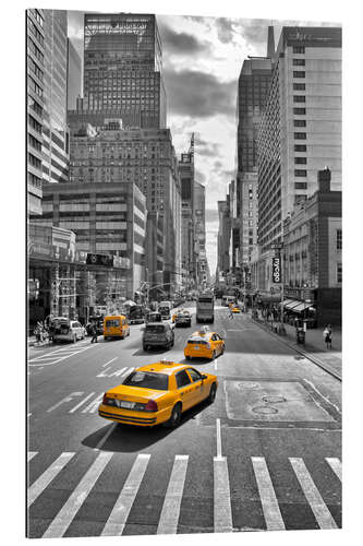 Tableau en plexi-alu Taxis jaunes à New York