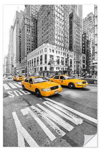 Muursticker Yellow Taxi / Cab, New York