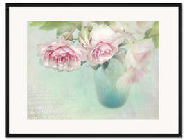 Gerahmter Kunstdruck pink roses