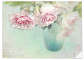 Selvklebende plakat pink roses