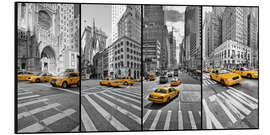 Tableau en aluminium Taxis à New-York - Collage