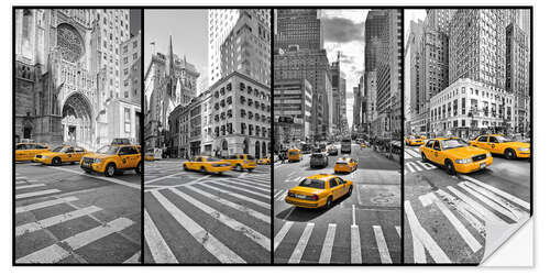 Autocolante decorativo New York Cab Collage