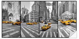 Selvklæbende plakat New York Cab Collage