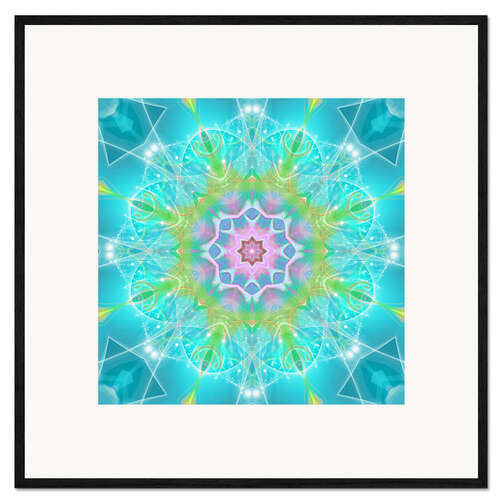 Kehystetty taidepainatus Mandala - Dolphin Joy