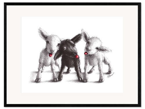 Innrammet kunsttrykk Cheeky Sheep