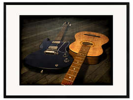 Innrammet kunsttrykk Guitar pair